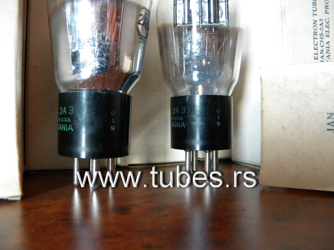 2A3 Sylvania JAN CHS Double black plates | TUBES.RS | Tube Amplifiers
