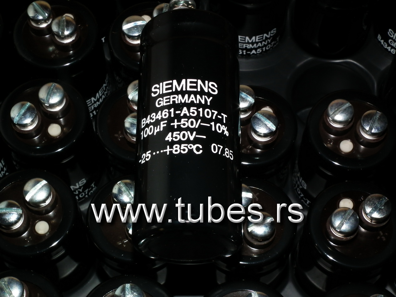NOS electrolytic capacitor Siemens 100mfd 450V Western Germany