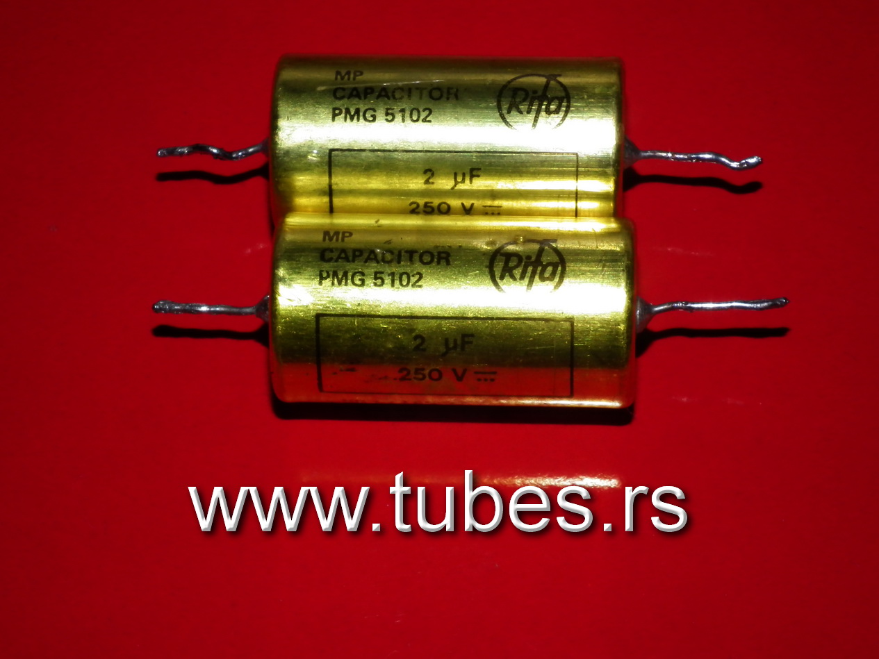 250V Rifa Sweden Two vintage MP capacitors 2 uF PIO - Paper in oil capacitor 